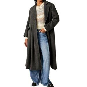 NWOT Free People Victoria Princess Seam Coat in Heather Charcoal